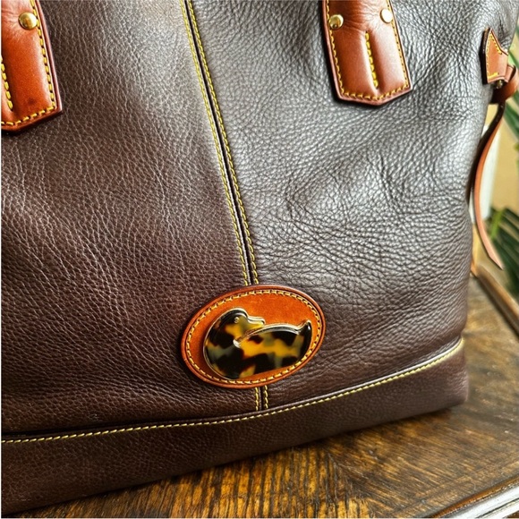 Dooney & Bourke Brown Fairfield Champosa Shoulder Bag Tote - Picture 3 of 16